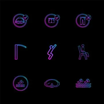Folder ,files , summer , beach , picnic , drinks , eps icons set vector Illustrazione stock