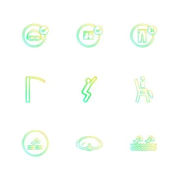 Folder ,files , summer , beach , picnic , drinks , eps icons set vector Stock Illustration