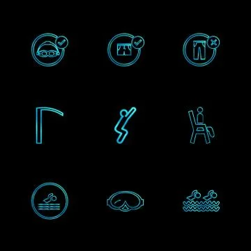 Folder ,files , summer , beach , picnic , drinks , eps icons set vector Stock Illustration