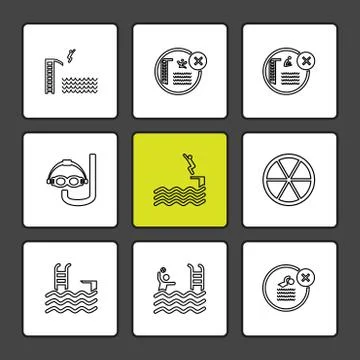 Folder ,files , summer , beach , picnic , drinks , eps icons set vector Stock Illustration