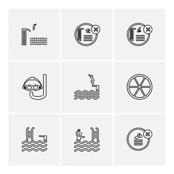 Folder ,files , summer , beach , picnic , drinks , eps icons set vector Stock Illustration