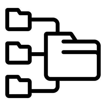 Folder filter icon, outline style Stock Illustration