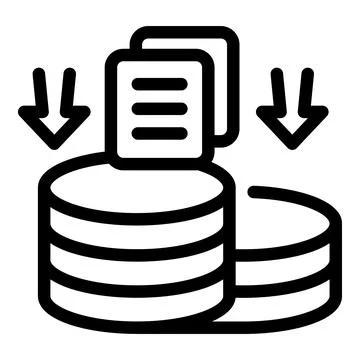 Folder filter server icon, outline style Stock Illustration