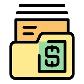 Folder with financial documents and dollar symbol, symbolizing secure data st Stock Illustration