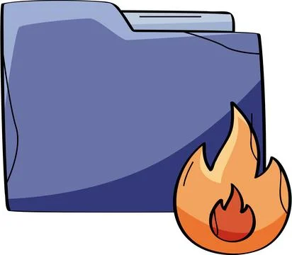 Folder fire data loss disaster Stock Illustration