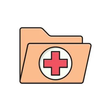 Folder flat color icon Stock Illustration