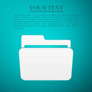 Folder flat icon on blue background. Vector Illustration Stock Illustration