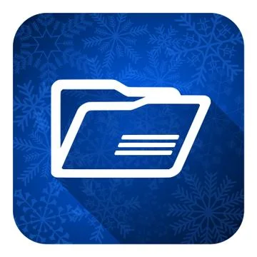 Folder flat icon, christmas button. Stock Illustration