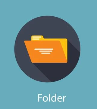 Folder Flat Icon Concept Vector Illustration Stock Illustration
