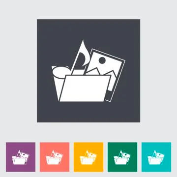 Folder flat icon. Stock Illustration