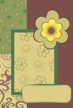 Folder with flower  Stock Illustration
