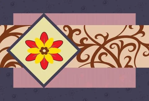 Folder with flower  Stock Illustration