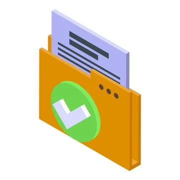 Folder form icon isometric vector. Credit control Stock Illustration