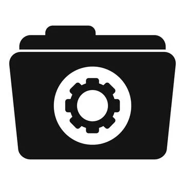 Folder gear icon simple vector. Web ui Stock Illustration