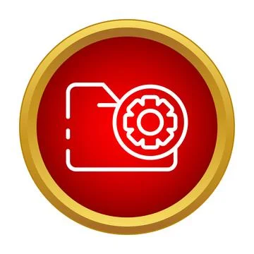 Folder with gear icon for system settings Stock Illustration