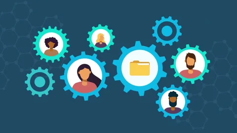 Folder with gears concept animation. Stock Footage 244855788