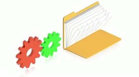 Folder gears Stock Footage 11479939