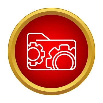 Folder with gears presenting file settings icon Stockillustratie