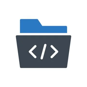Folder glyph colour icon 스톡 일러스트