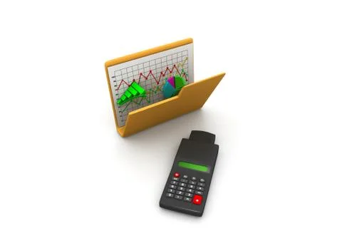 Folder with graph analyzing Illustrazione stock