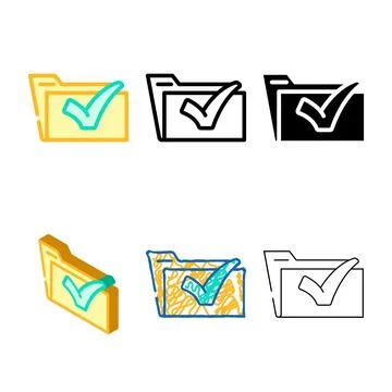Folder green check mark designs color icon vector Stock Illustration