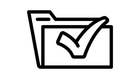 Folder green check mark line icon animation Stock Footage 326759790