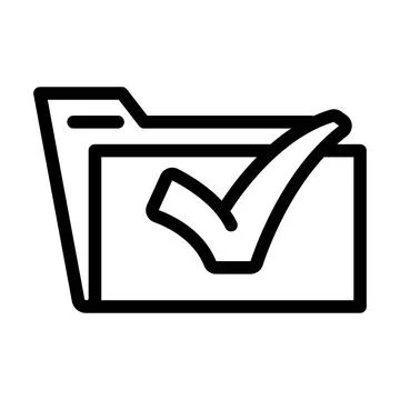 Folder green check mark line icon vector illustration Stock Illustration