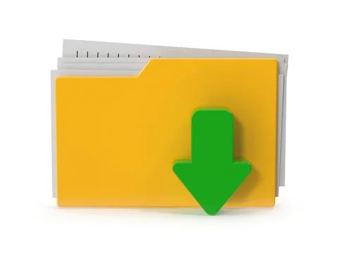 Folder with a green download arrow Illustrazione stock