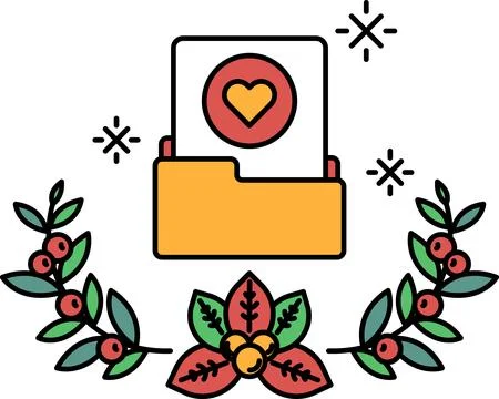 A folder with a heart on it Stock Illustration