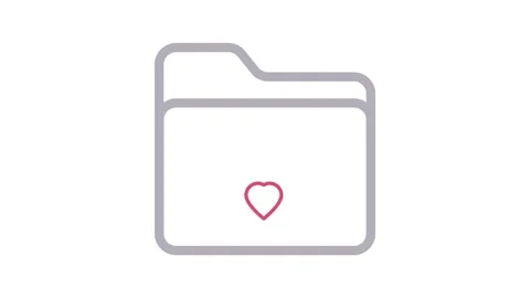 A folder with a heart symbol, indicating themes of love or support. Stock Footage 334834209