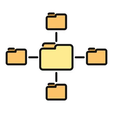 Folder hierarchy showing data organization and file management 스톡 일러스트