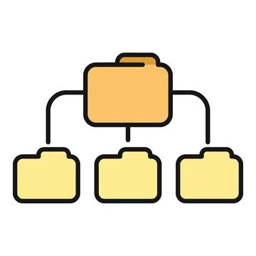 Folder hierarchy structure organizing data management system 库存插图