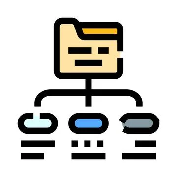 Folder hierarchy structure organizing digital data files イラスト素材