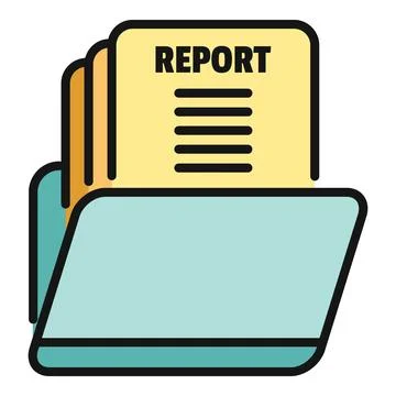 Folder holding business report document and data information Stock Illustration