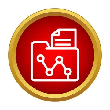 Folder holding document with data analysis graph icon Ilustración de archivo