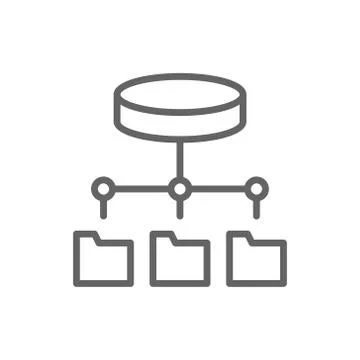Folder hosting, ftp server, software update, data storage line icon. Stock Illustration