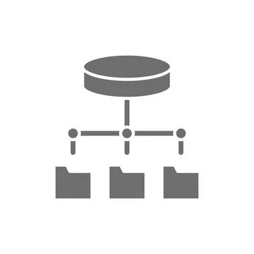 Folder hosting, ftp server, software update, data storage grey icon. Stock Illustration