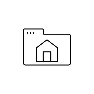 Folder house icon. Simple line, outline vector of icons for ui and ux, website Stock Illustration