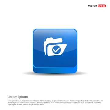 Folder icon - 3d Blue Button Stock Illustration