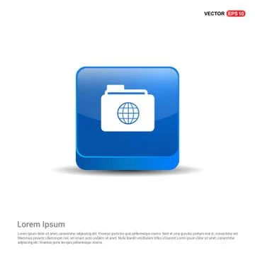 Folder Icon - 3d Blue Button Stockillustratie
