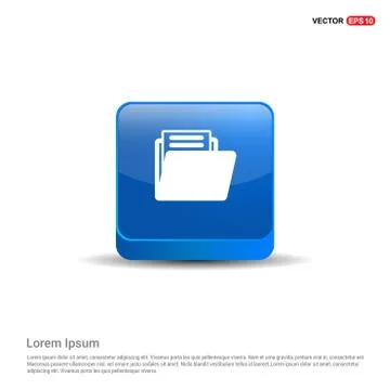 Folder icon - 3d Blue Button Stock Illustration