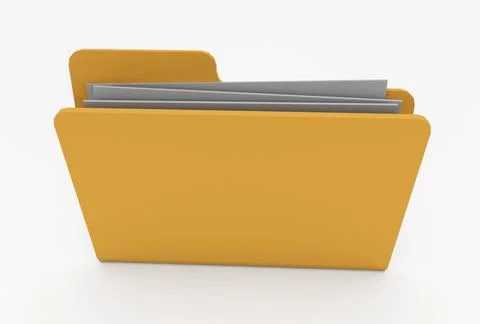 Folder icon 3d illustration minimal rendering on white background. Illustrazione stock