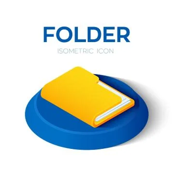 Folder Icon. 3D Isometric Folder sign. Created For Mobile, Web, Decor, Print  イラスト素材
