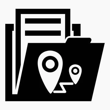 Folder icon and distance. Distance illustration. Stock Illustration