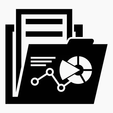 Folder icon and growth graph. Stock Illustration