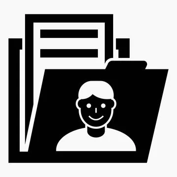 Folder icon and user. Directory of subscribers. Stock Illustration