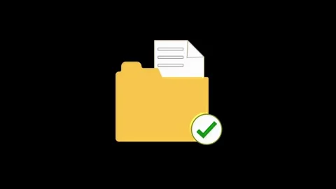 Folder icon animation with green check mark. Folder icon file success notif.. 動画素材 337132788