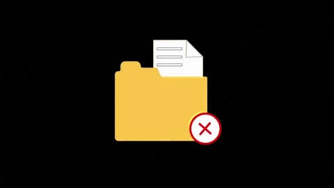 Folder icon animation with red cross symbol. Folder icon file error notific.. 動画素材 337132771