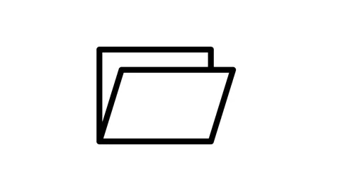 Folder icon with a black arrow pointing towards it, indicating a direction .. Stock Footage 334998239