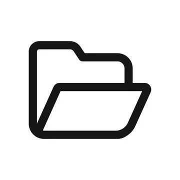 Folder icon Black line art vector logo Stock Illustration